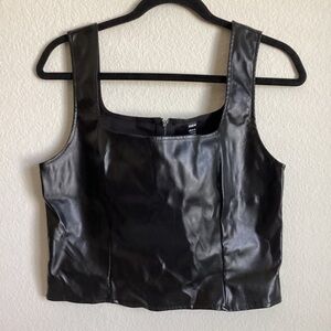 Women’s fake leather top